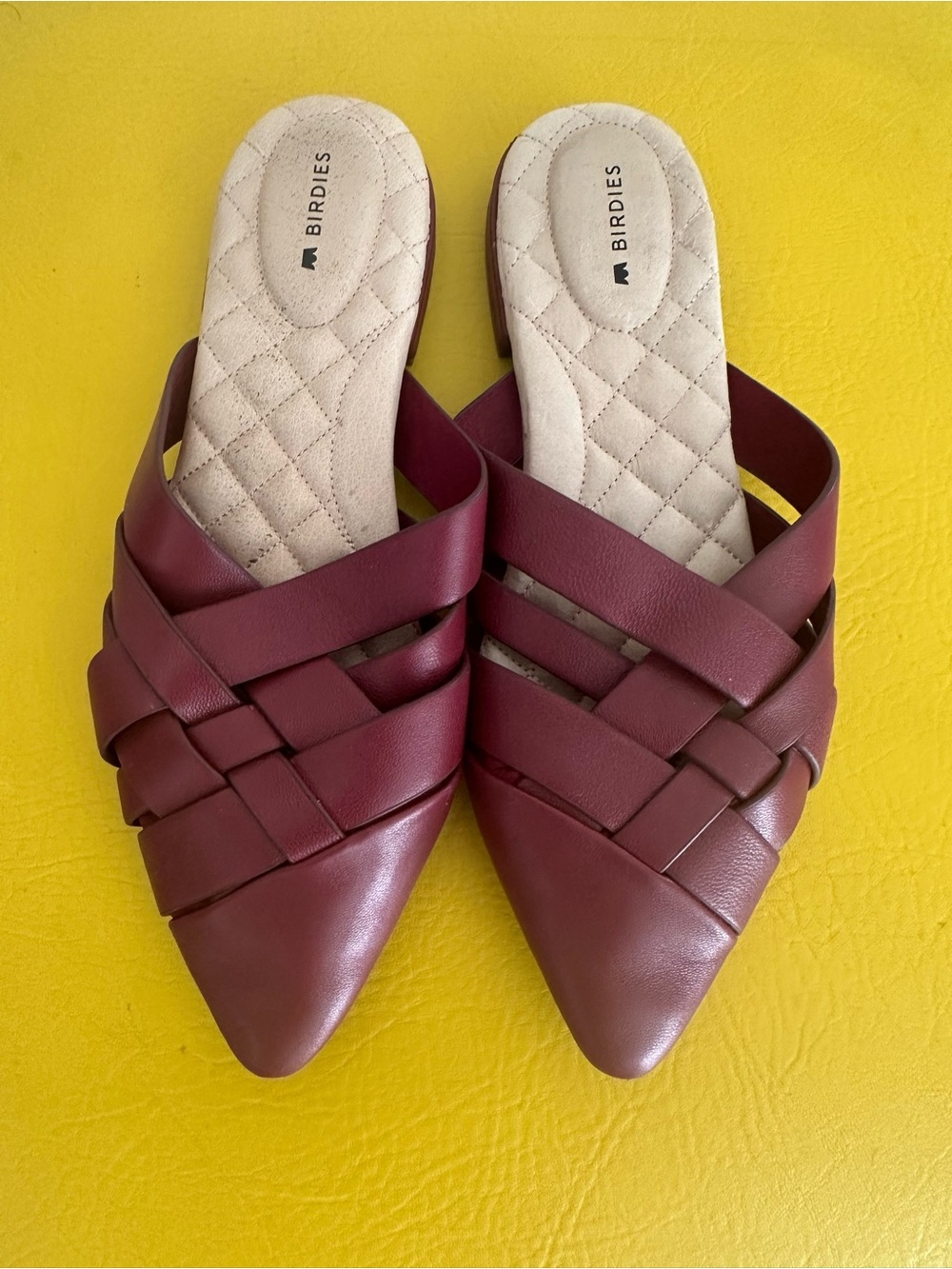 Birdies Woven Pointed Mule in Berry Red - Picture 3 of 6